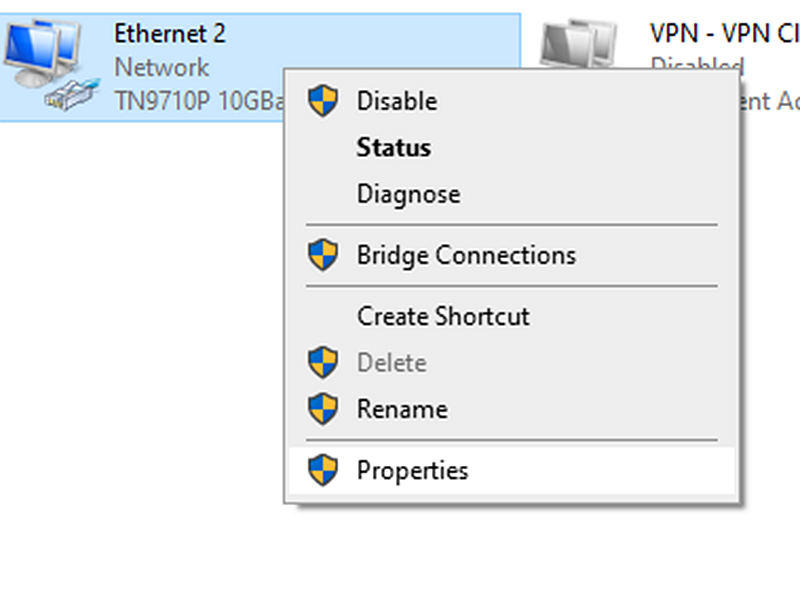 Go to the “Properties” option